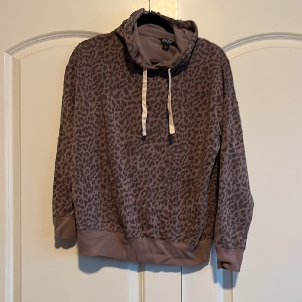 Purple leopard hoodie sweatshirt